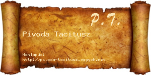Pivoda Tacitusz névjegykártya